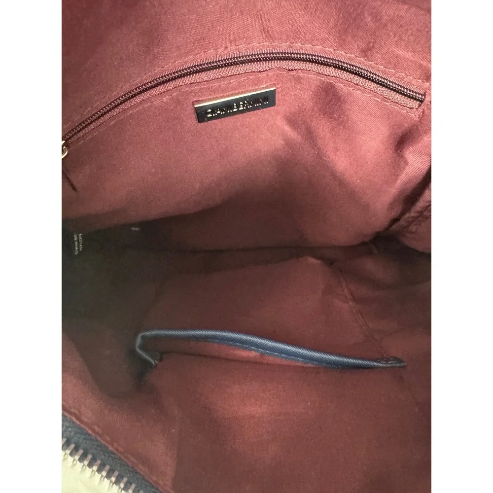 Giani Bernini Backpack‎ Convertible Shoulder Bag Double Zip Navy Blue